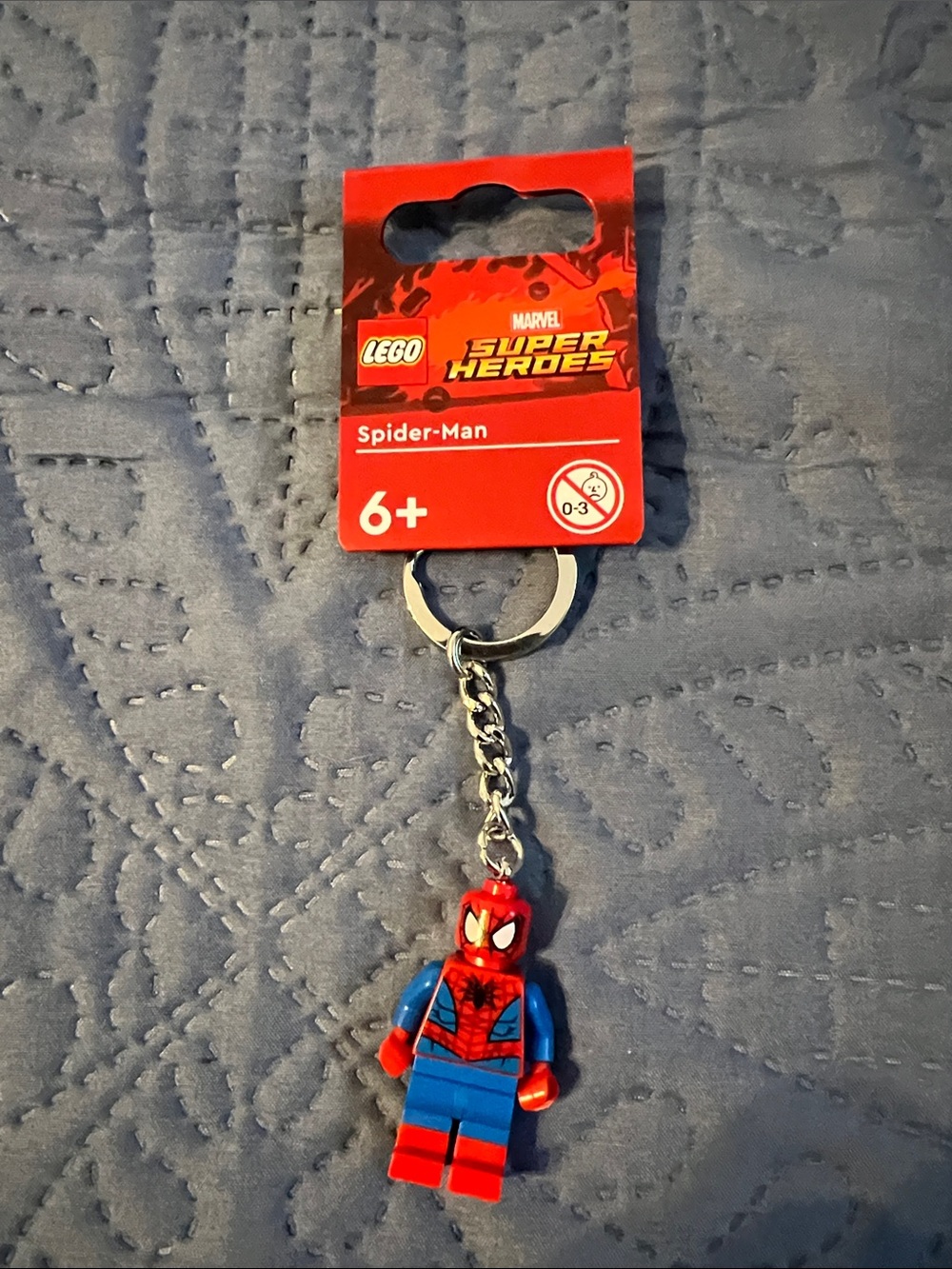 Lego Spider-Man Red and Blue Minifigure Keychain